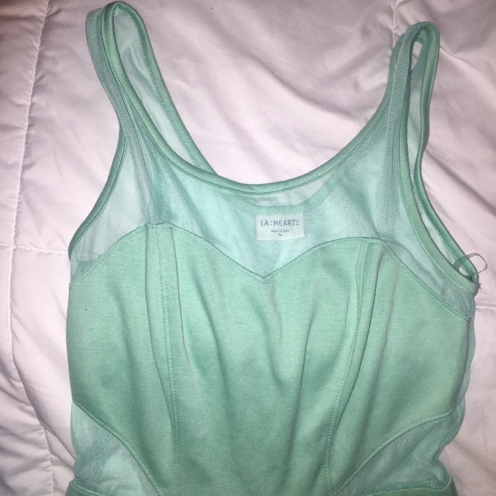 Mint Mesh Top Summer Dress - Picture 3 of 5
